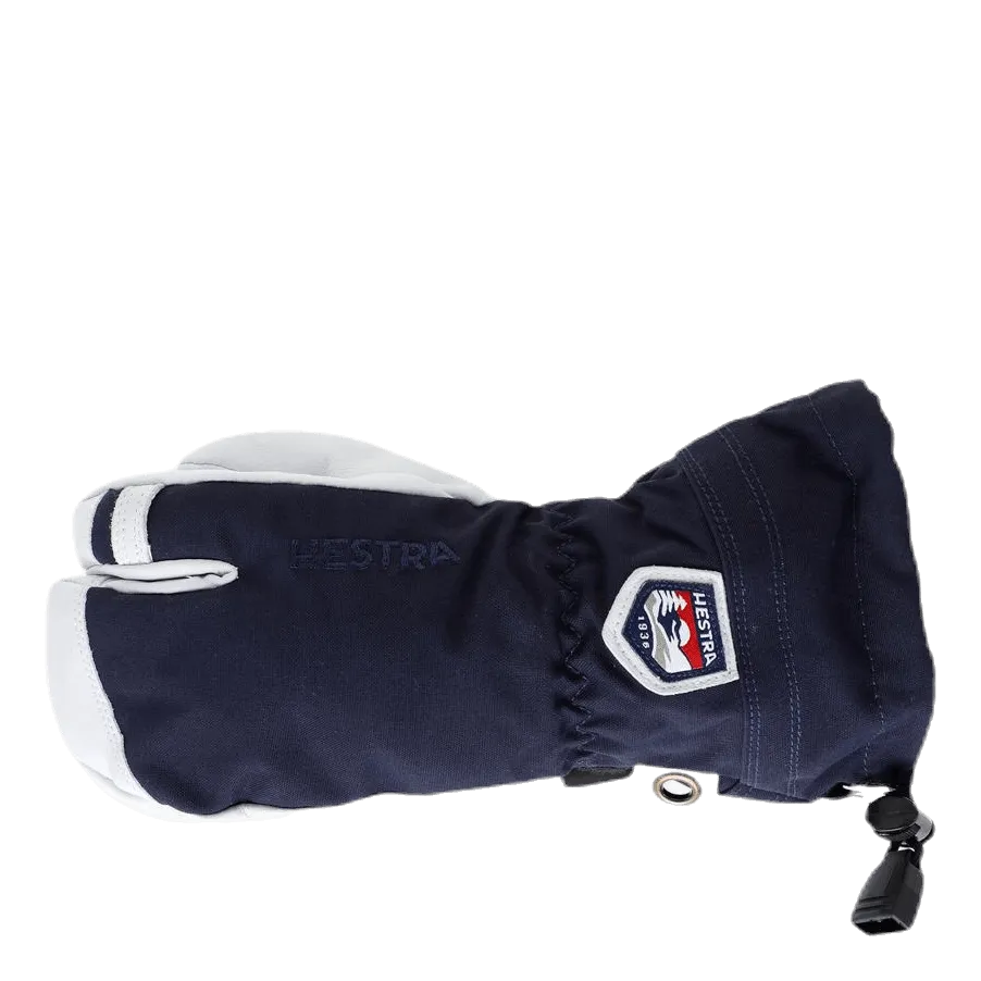 HESTRA ARMY LEATHER HELI SKI 3FINGER JUNIOR BLUE