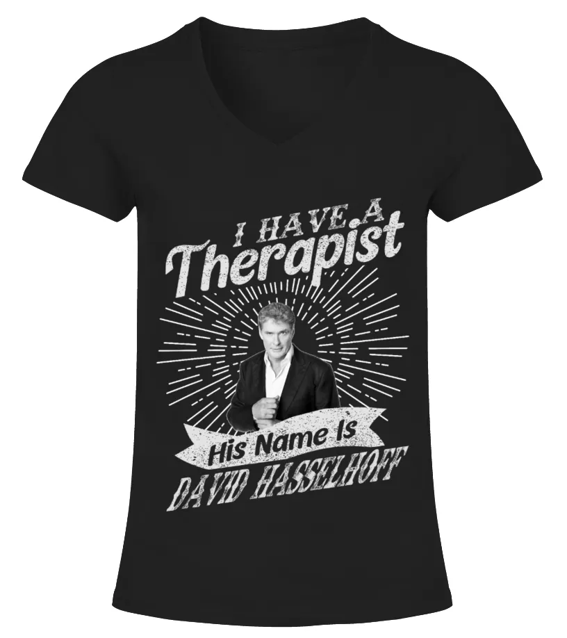 HIS NAME IS DAVID HASSELHOFF Camiseta cuello pico Mujer