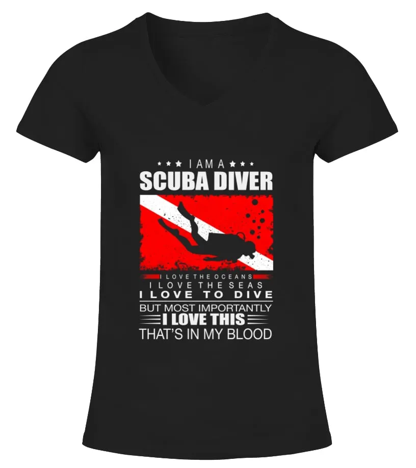 I am a Scuba Diver Camiseta cuello pico Mujer