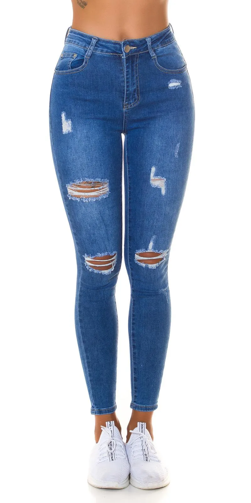 Jeans cintura alta rotos