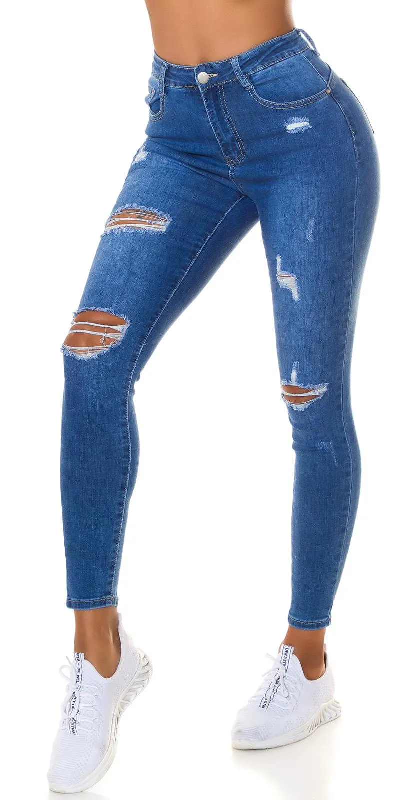 Jeans cintura alta rotos
