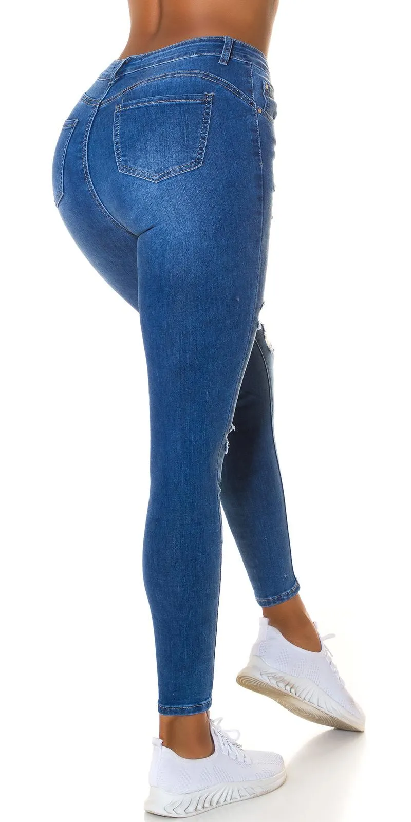 Jeans cintura alta rotos