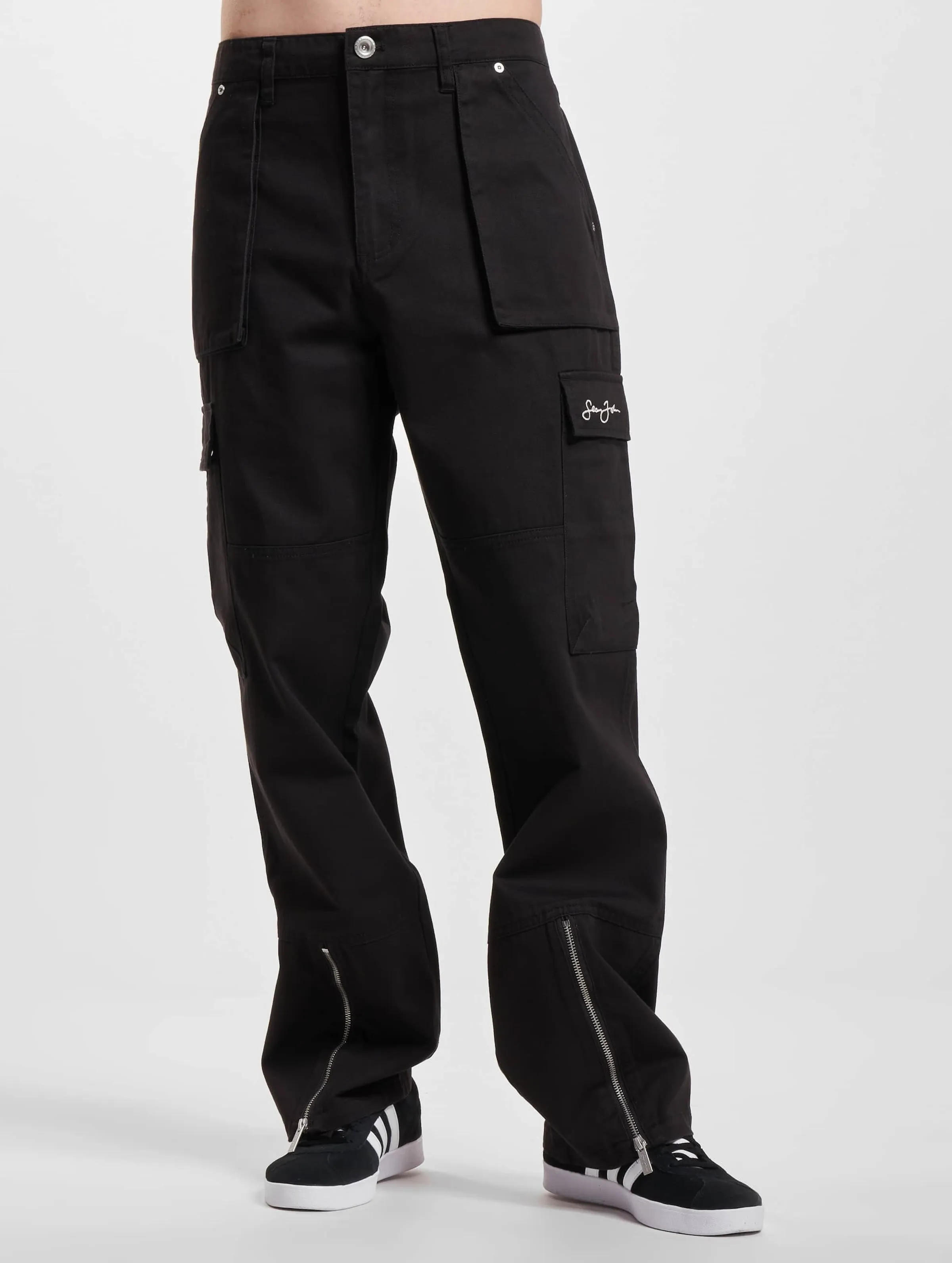JM2330122 SJ SCRIPT LOGO FRONT ZIP CARGOPANTS