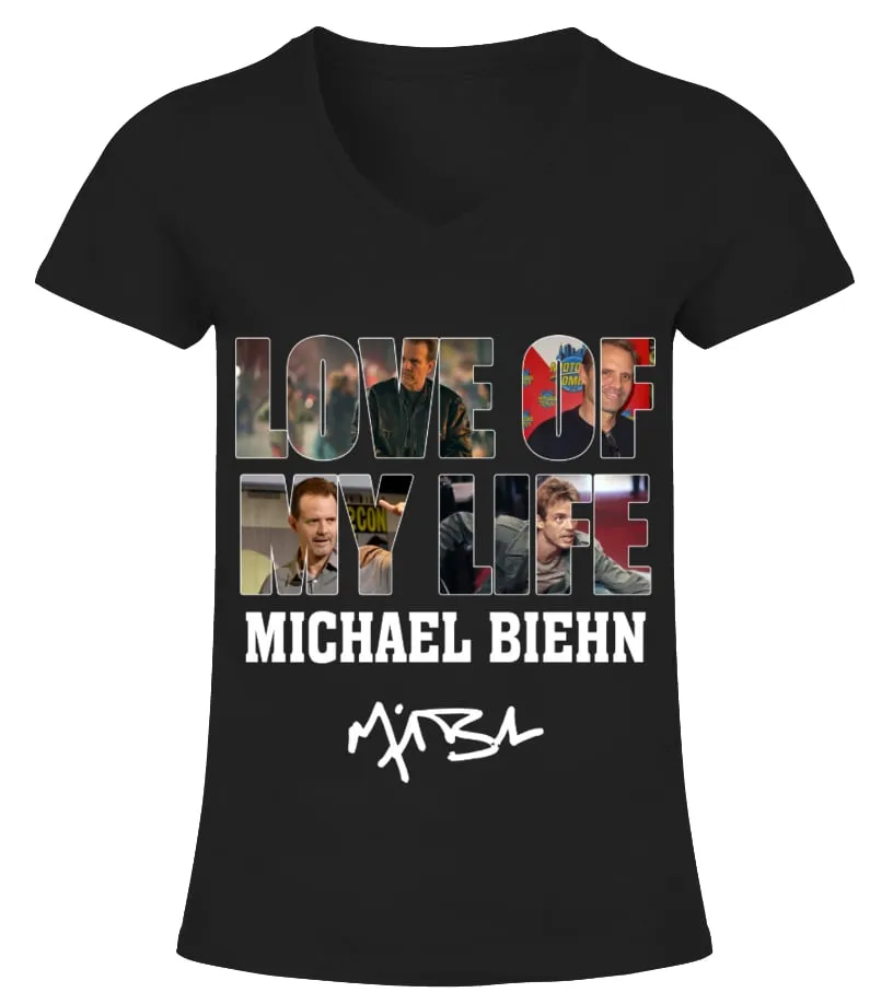 LOVE OF MY LIFE  MICHAEL BIEHN CAMISETA CUELLO PICO MUJER