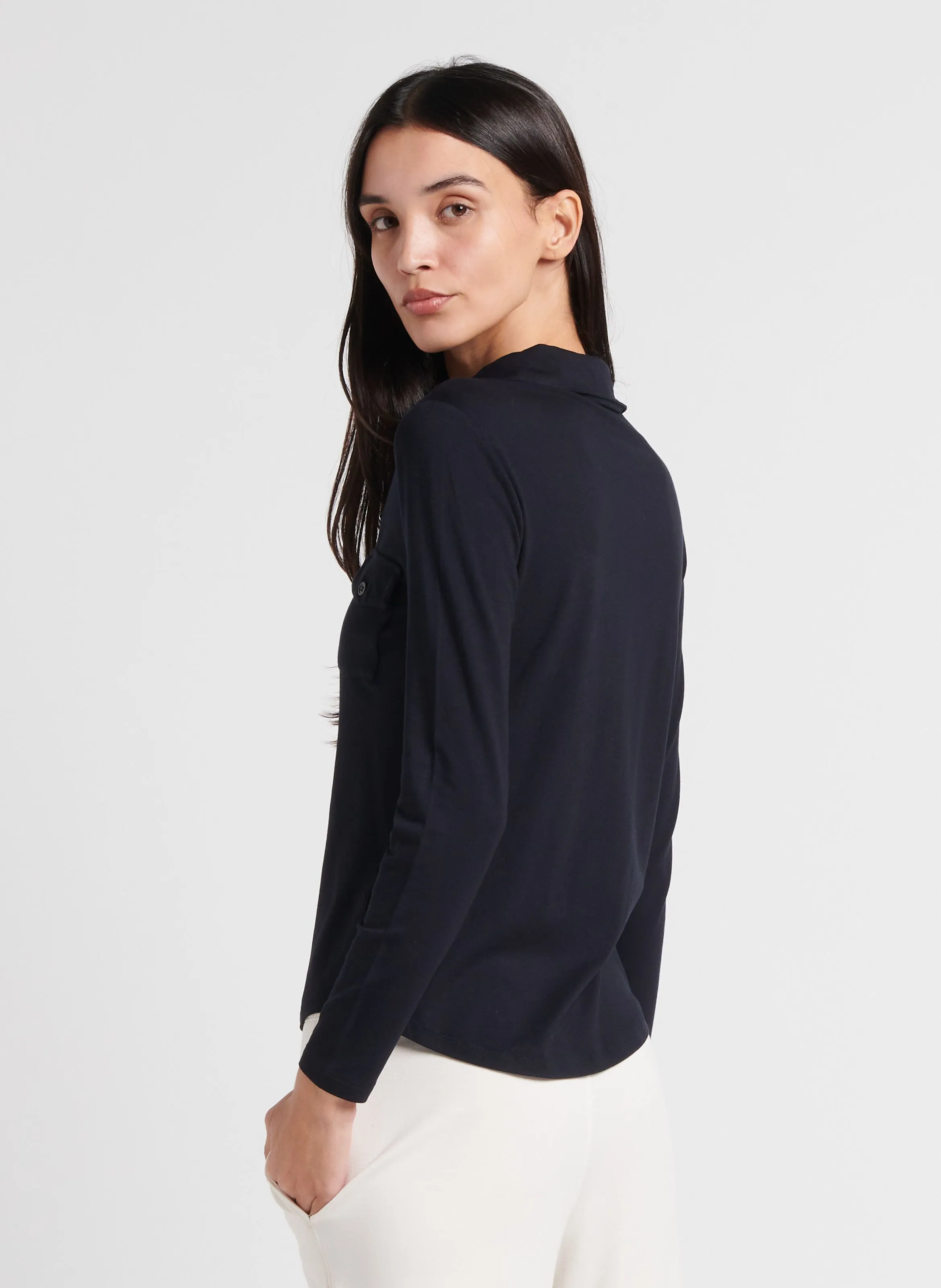 MAJESTIC FILATURES Camisa de cuello clásico elástica en azul
