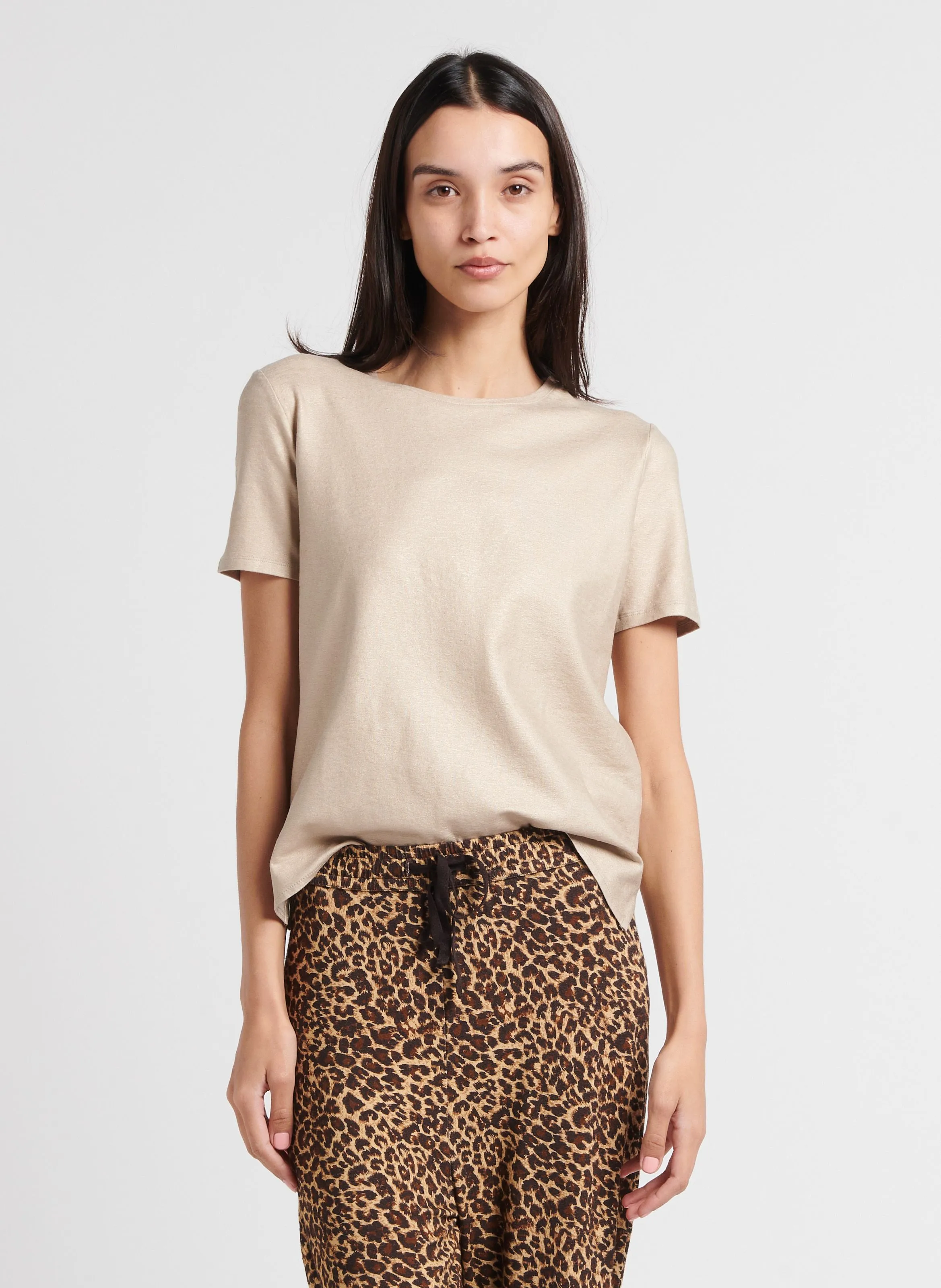 MAJESTIC FILATURES Camiseta con cuello redondo en blanco