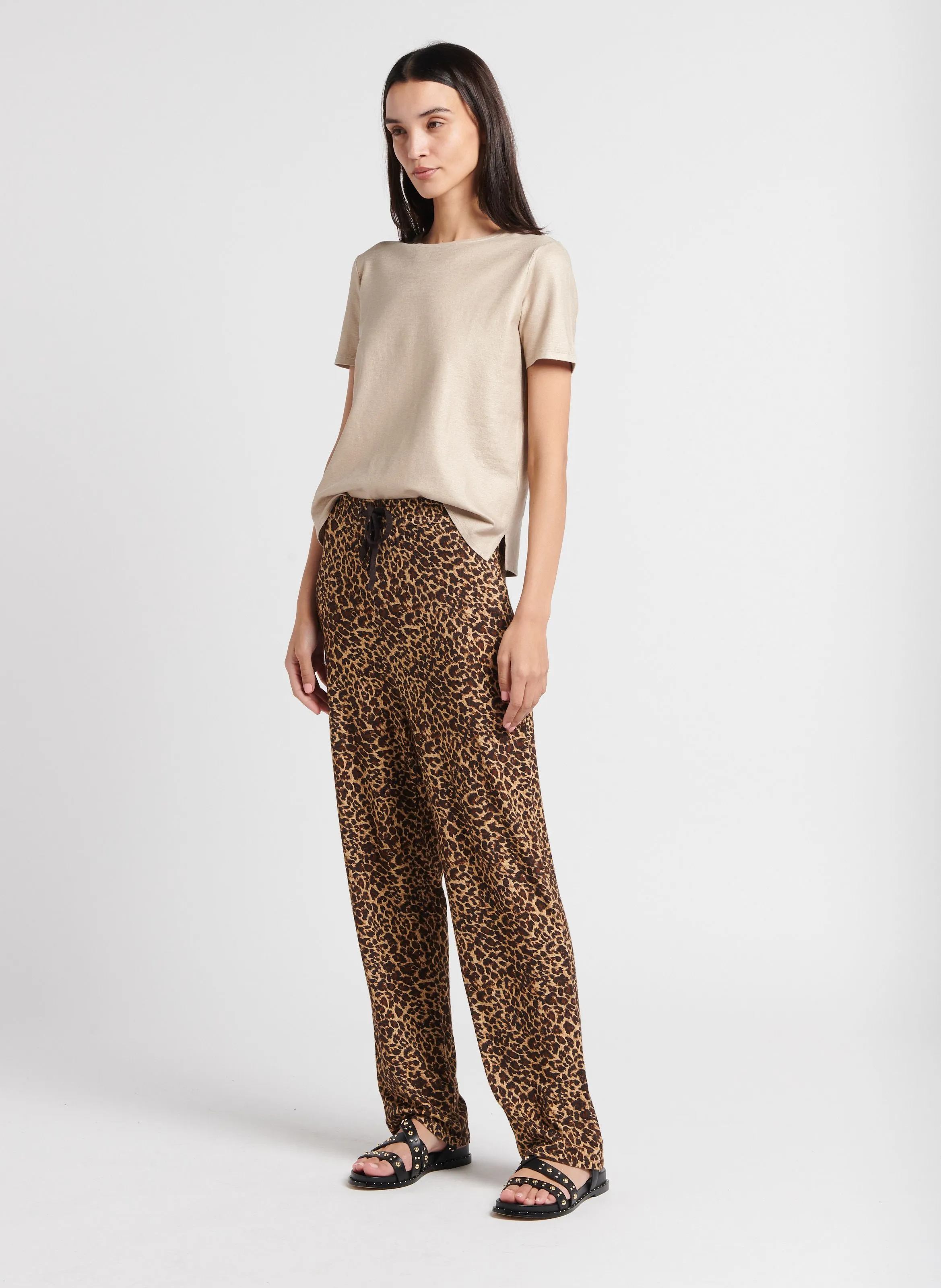 MAJESTIC FILATURES Camiseta con cuello redondo en blanco