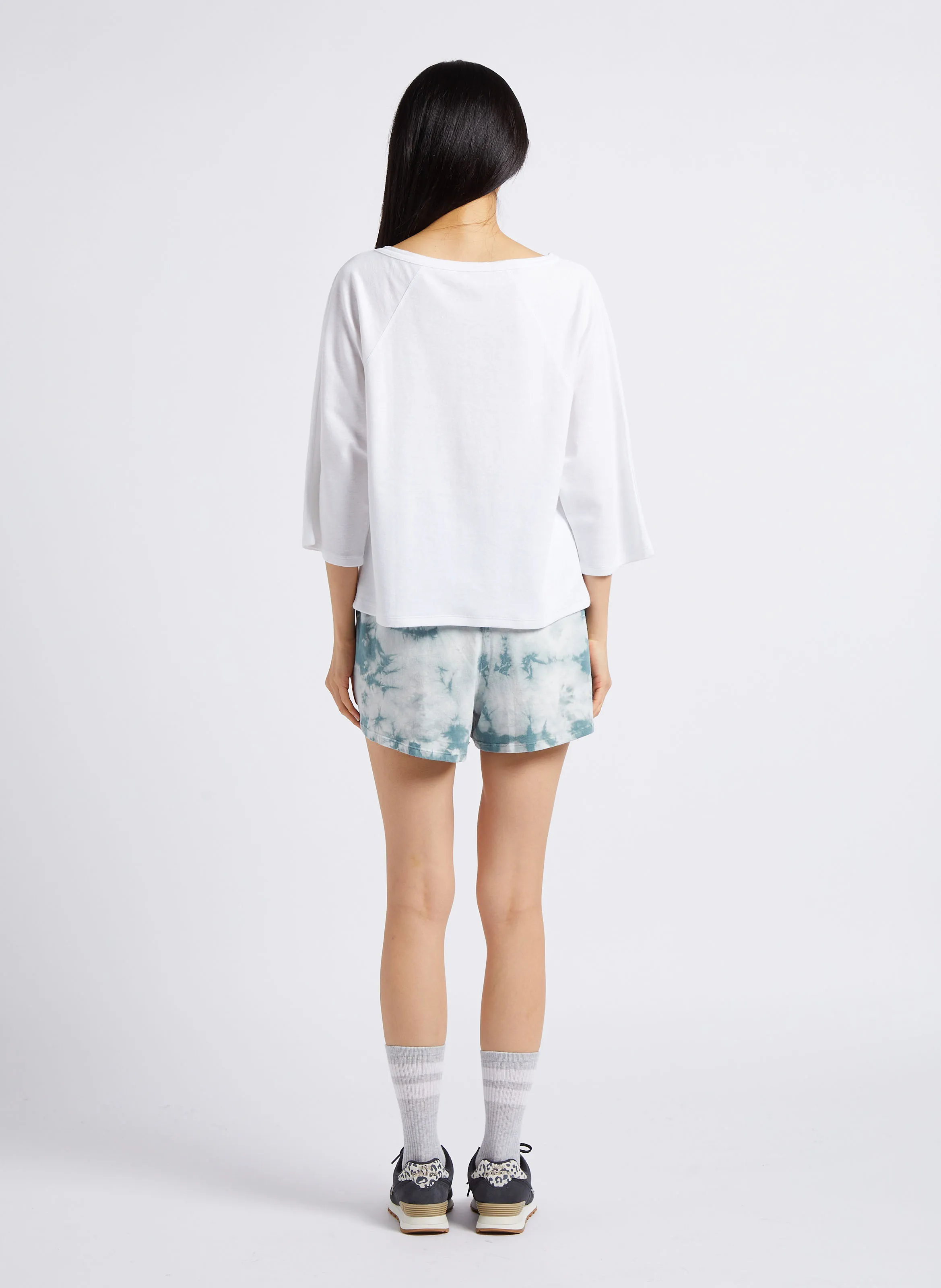 MAJESTIC FILATURES Camiseta de lino con cuello barco en blanco