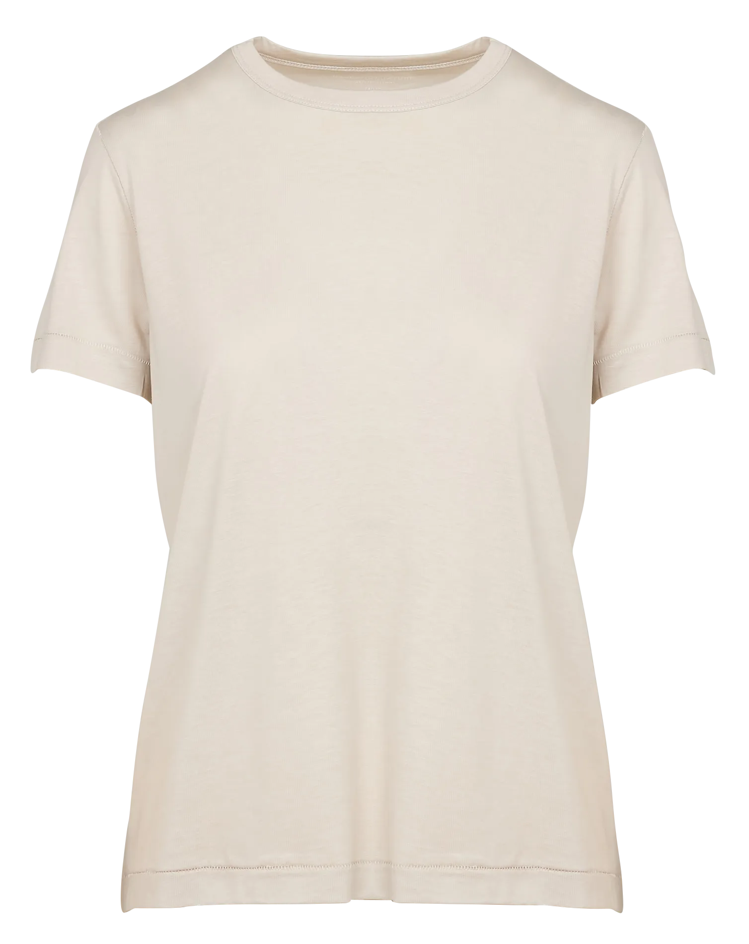 MAJESTIC FILATURES Camiseta recta con cuello redondo en beige