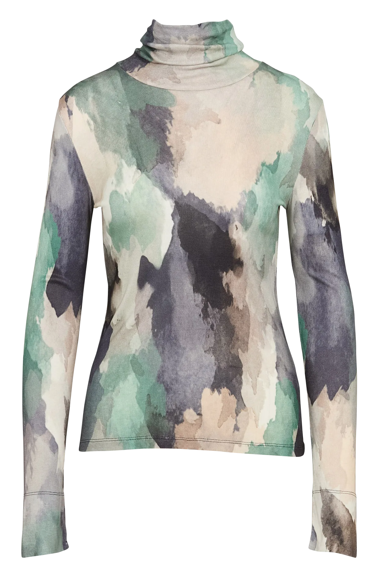 MAJESTIC FILATURES Jersey de cuello vuelto estampado en caqui