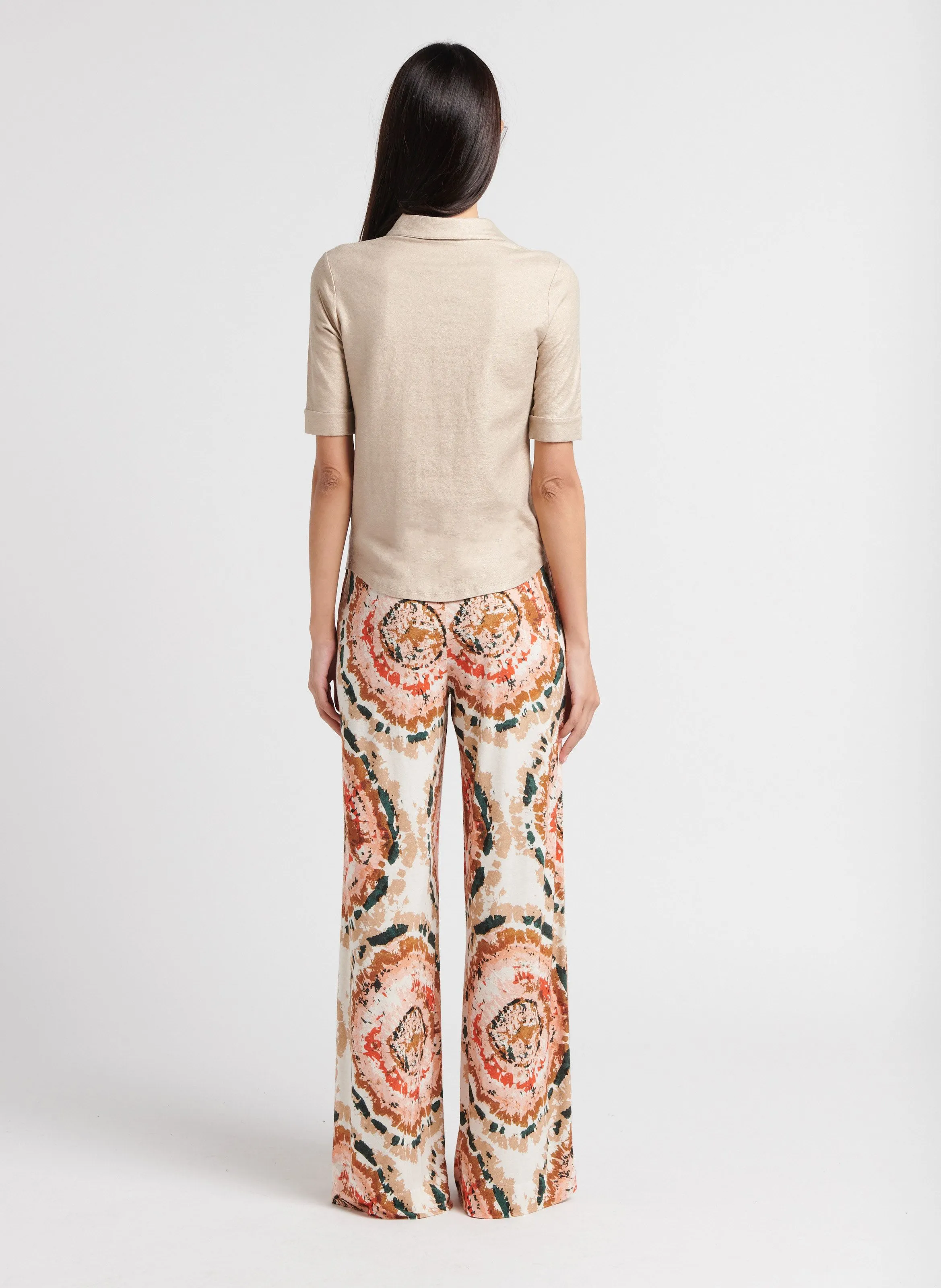 MAJESTIC FILATURES Pantalón ancho estampado en multicolor