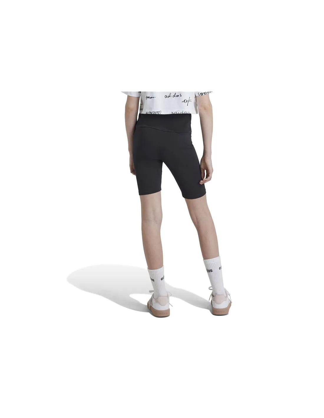 Mallas adidas Brand Love Biker Niña Negro/Blanco