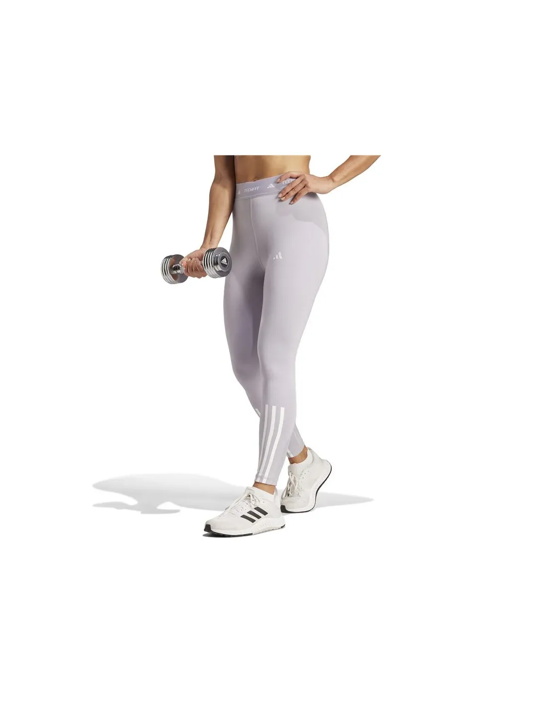 Mallas de Fitness adidas Techfit 3S 7/8 Mujer Gris