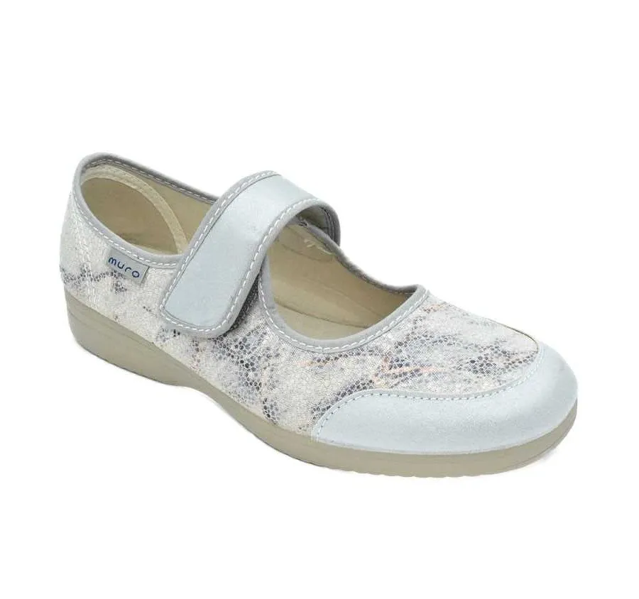 MERCEDES VELCRO MURO CÓMODA PLAYERA DE CALLE PARA MUJER MAJESTIC GRIS