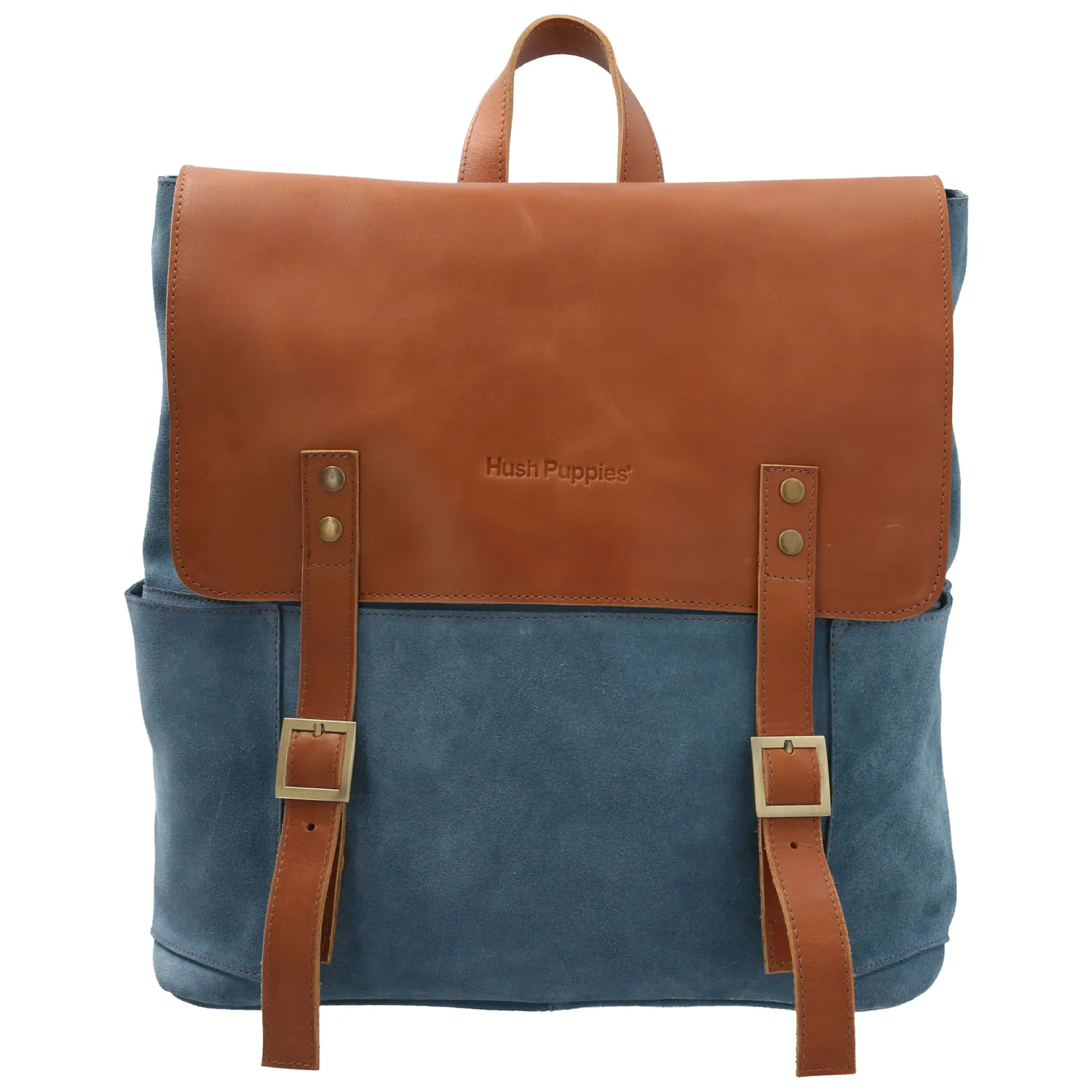 Mochila Cuero Mujer Bryce Back Azul Hush Puppies