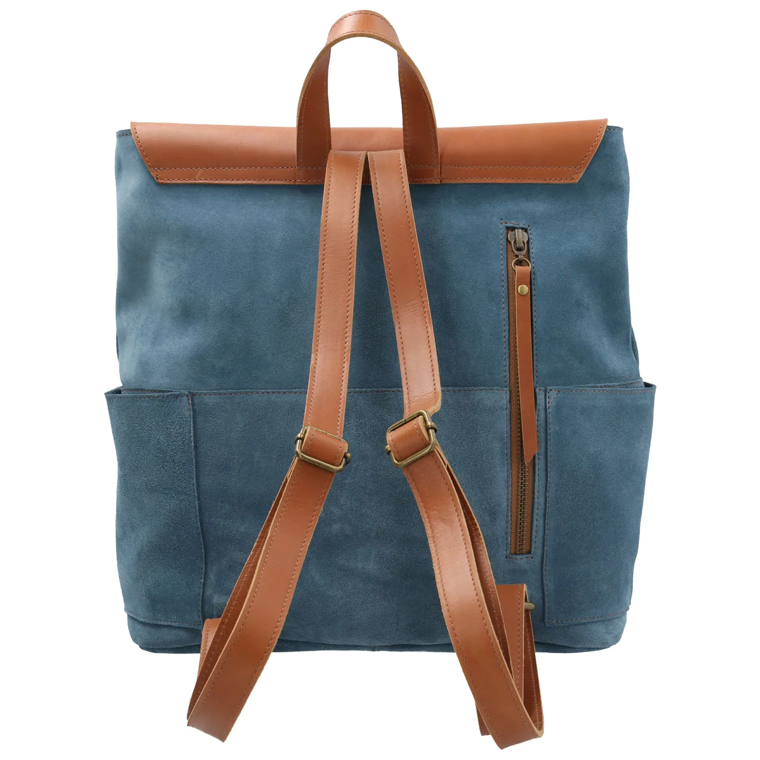 Mochila Cuero Mujer Bryce Back Azul Hush Puppies