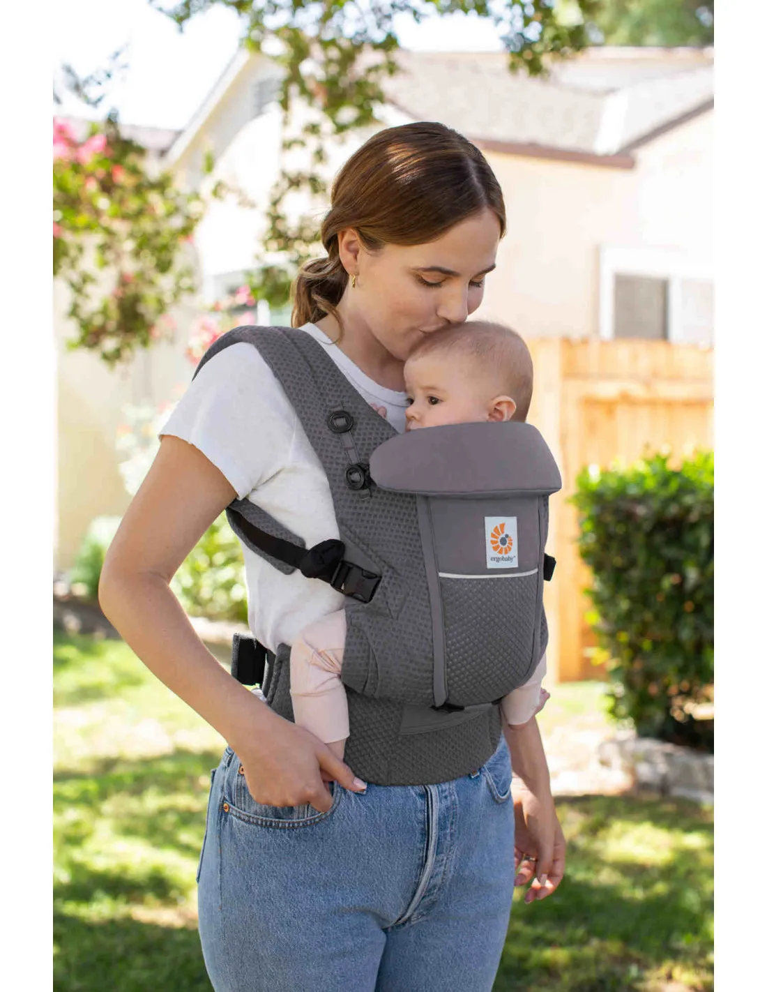Mochila portabebé Ergobaby Adapt Soft Flex Mesh gris grafito