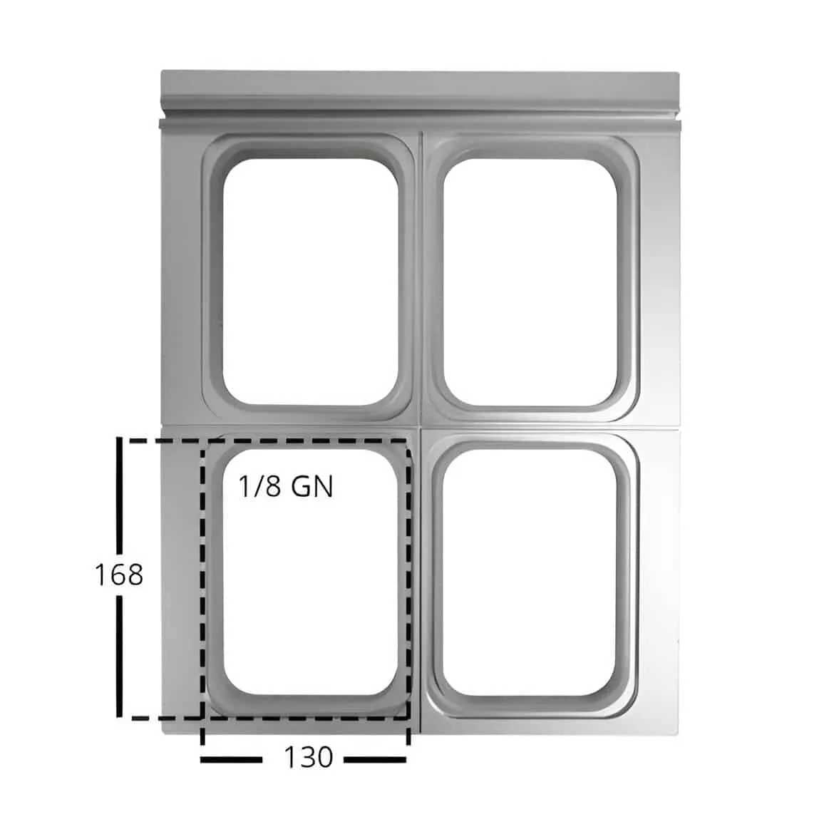 Molde para Termoselladora Automática 168x130mm (1/8GN) – 4 barquetas