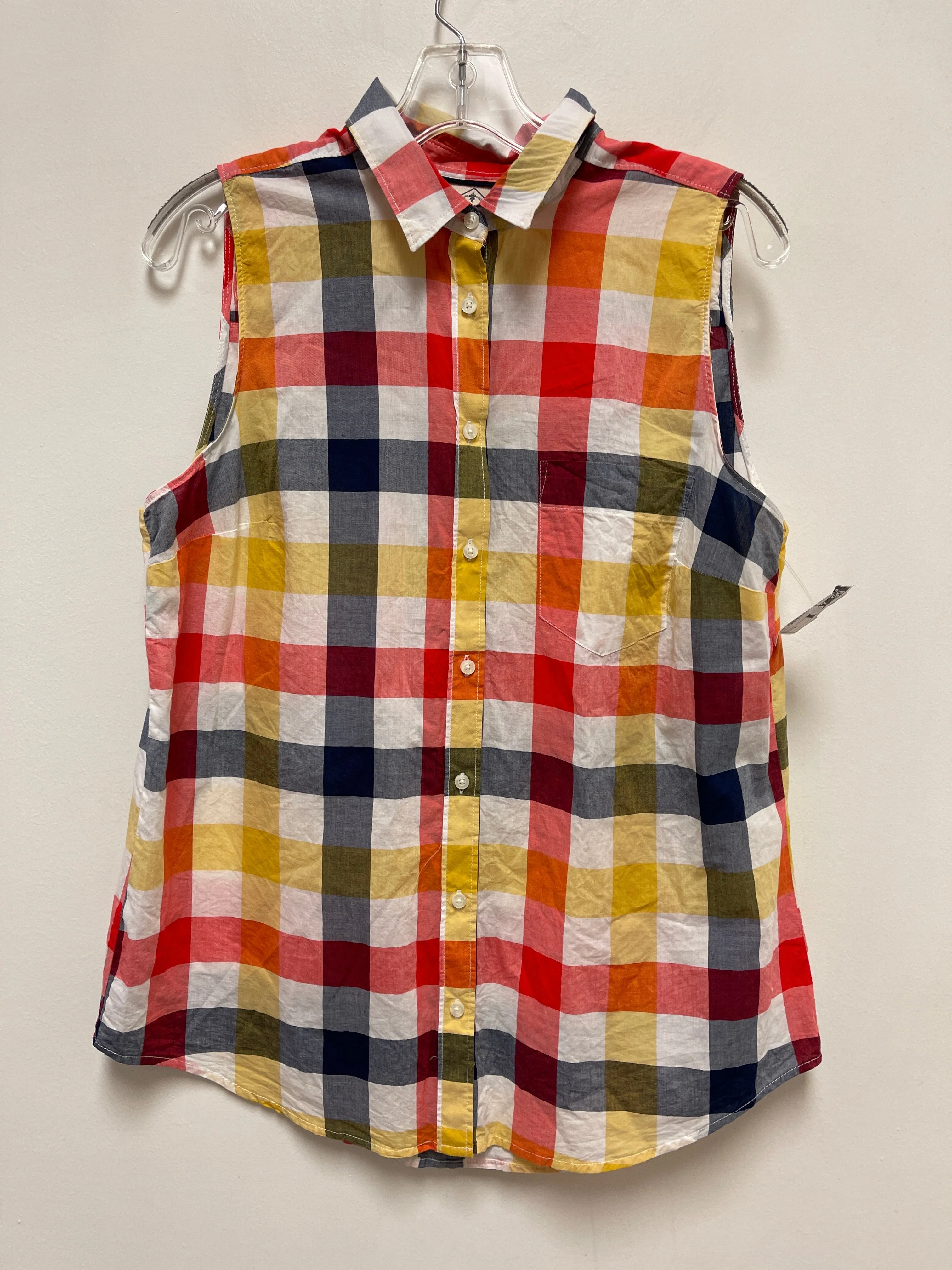 MULTICOLORED TOP SLEEVELESS ST JOHNS BAY, SIZE L