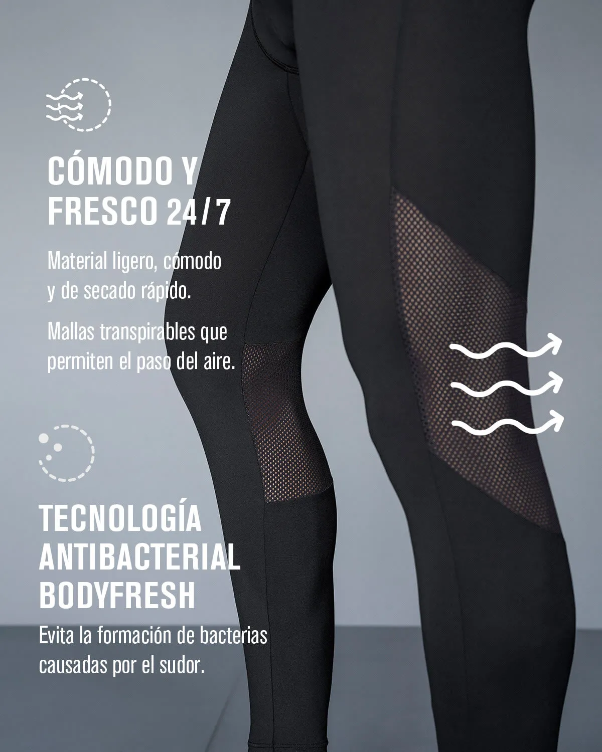 Paquete x3 bóxers largos tipo licra en microfibra con mallas transpirables para hombre