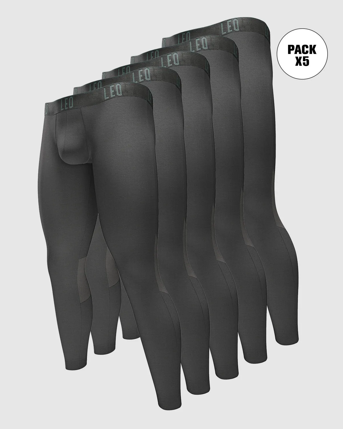 Paquete x5 licras deportivas en microfibra con mallas transpirables para hombre