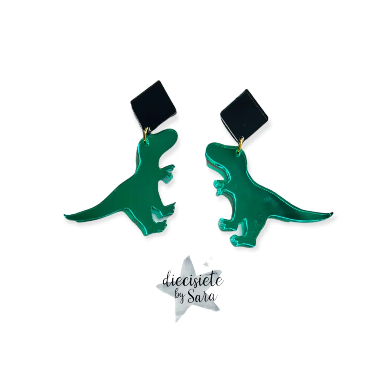 Pendientes Dino Verde