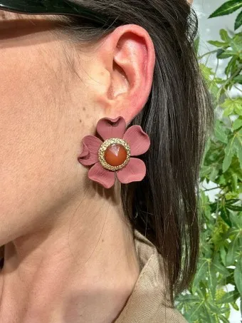 Pendientes Flor ALOE Marrón