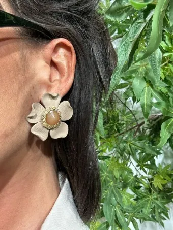 Pendientes Flor ALOE Taupe