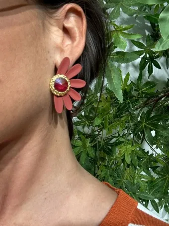 Pendientes Flor ARALIA Terracota