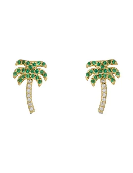 pendientes luxenter plamera dorada