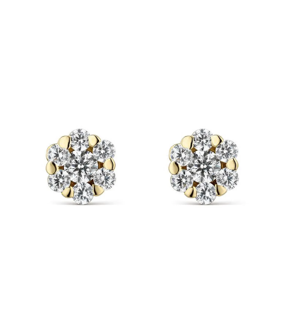 PENDIENTES ORO AMARILLO FLOR CIRCONITAS  LEA201815UU