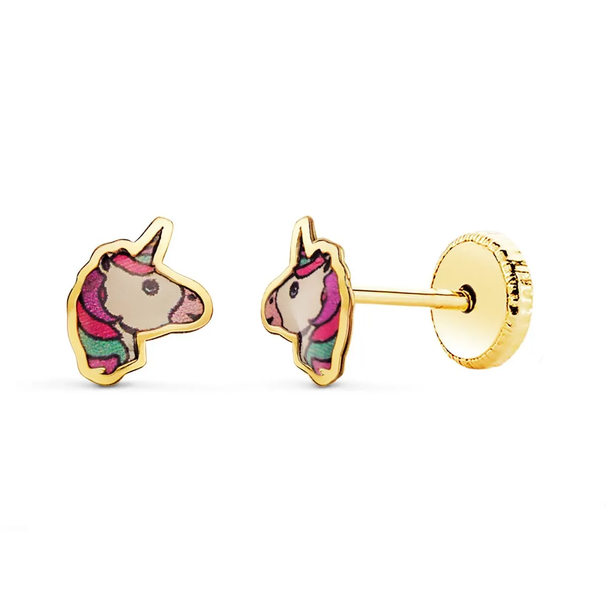 Pendientes Oro Unicornio