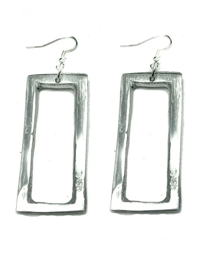 PENDIENTES PLATA RECTANGULO