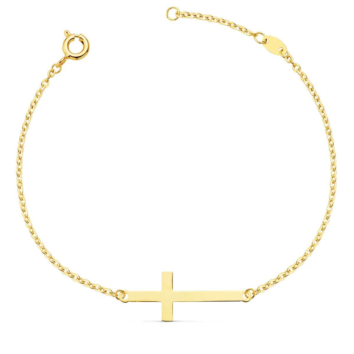 Pulsera Oro Cruz 18 cm.
