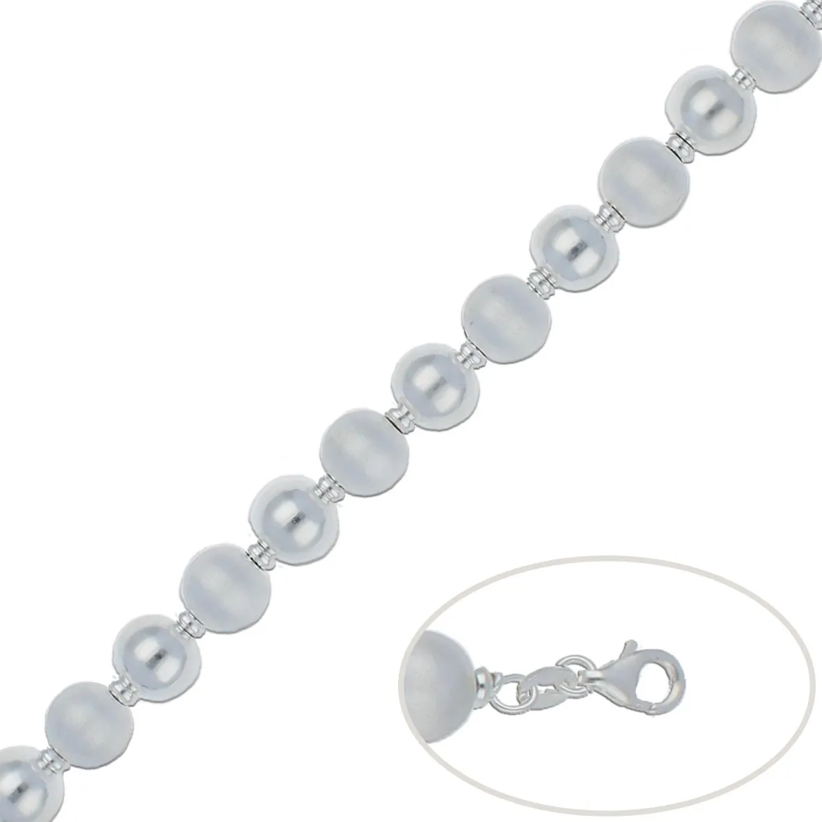 Pulsera Plata Bolas 10mm.
