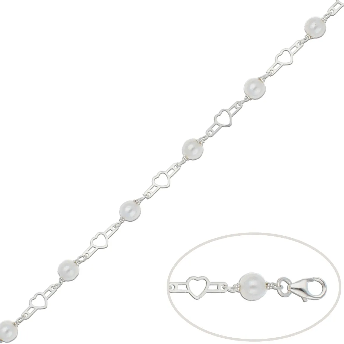 Pulsera Plata Perlas 5,5mm.