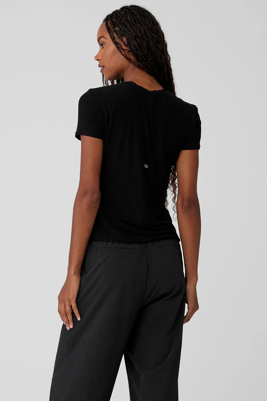 RIBBED SEA COAST TEE  BLACK