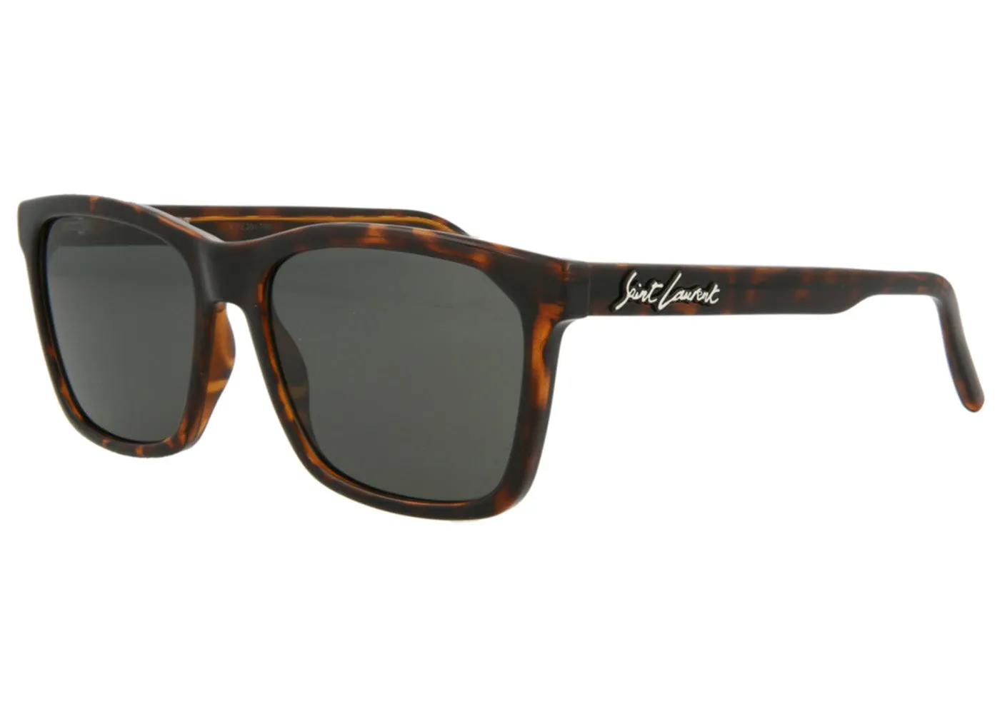 SAINT LAURENT RECTANGLEFRAME INJECTION SUNGLASSES HAVANA/GREY