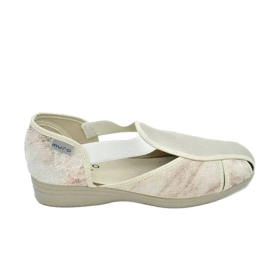 SANDALIA ELÁSTICOS MURO CÓMODA PLAYERA CALLE PARA MUJER MAJESTIC BEIGE