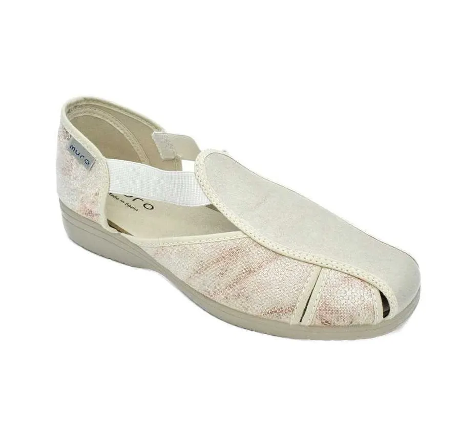 SANDALIA ELÁSTICOS MURO CÓMODA PLAYERA CALLE PARA MUJER MAJESTIC BEIGE