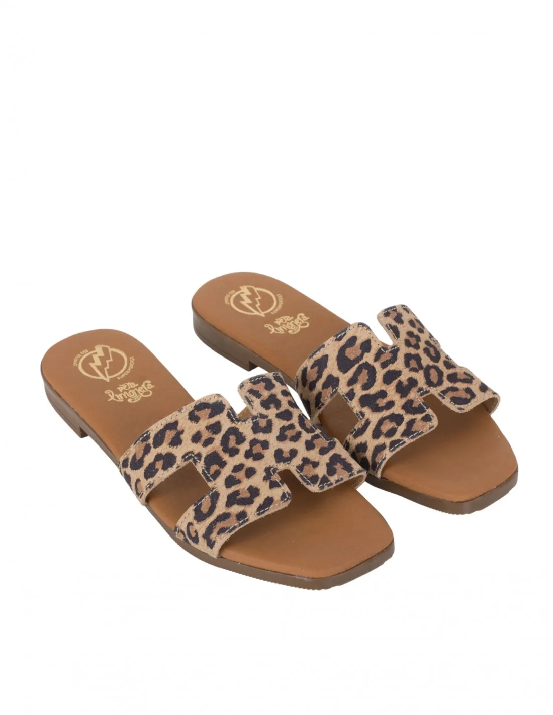 Sandalia Plana Pala Leopardo PERA LIMONERA