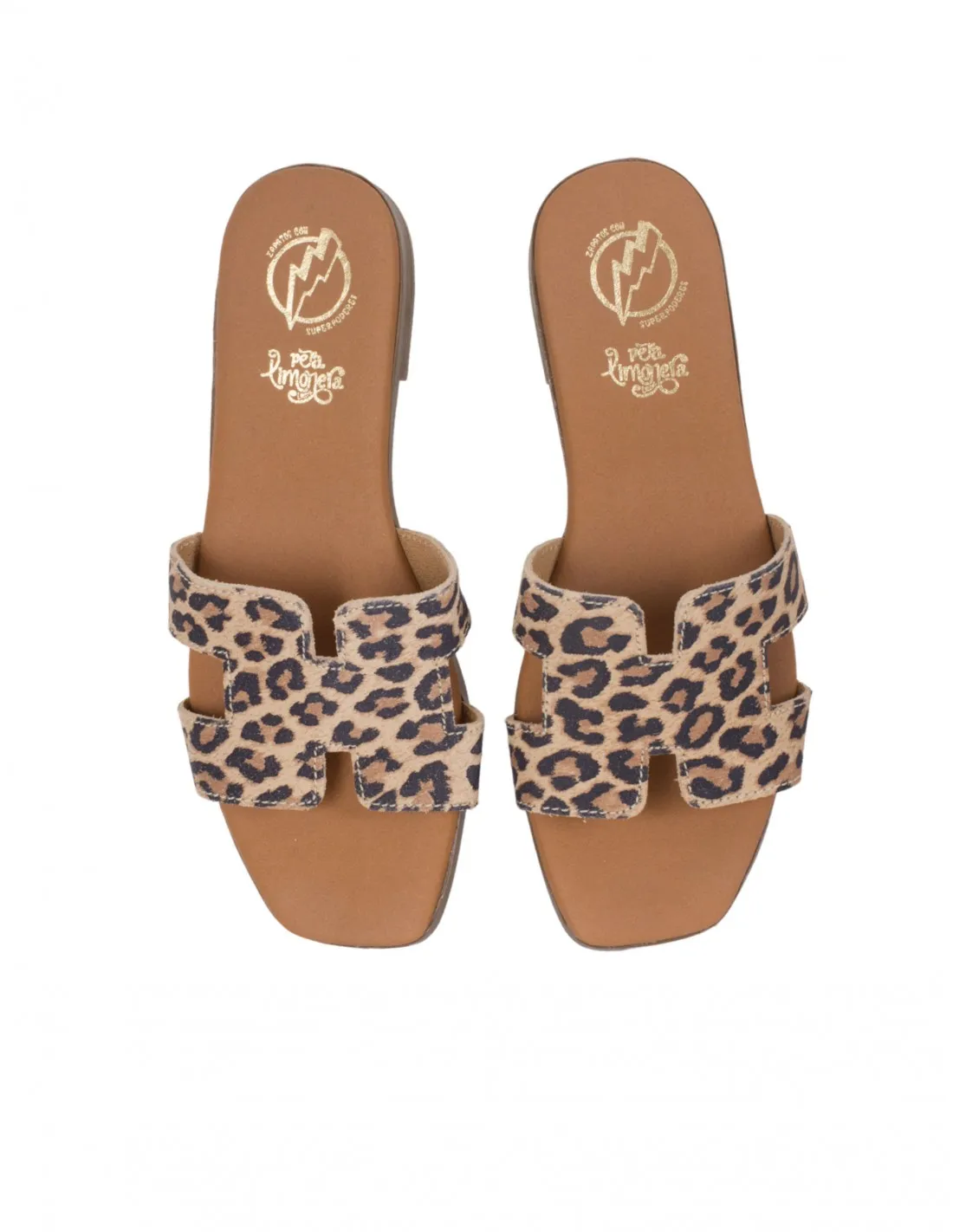 Sandalia Plana Pala Leopardo PERA LIMONERA