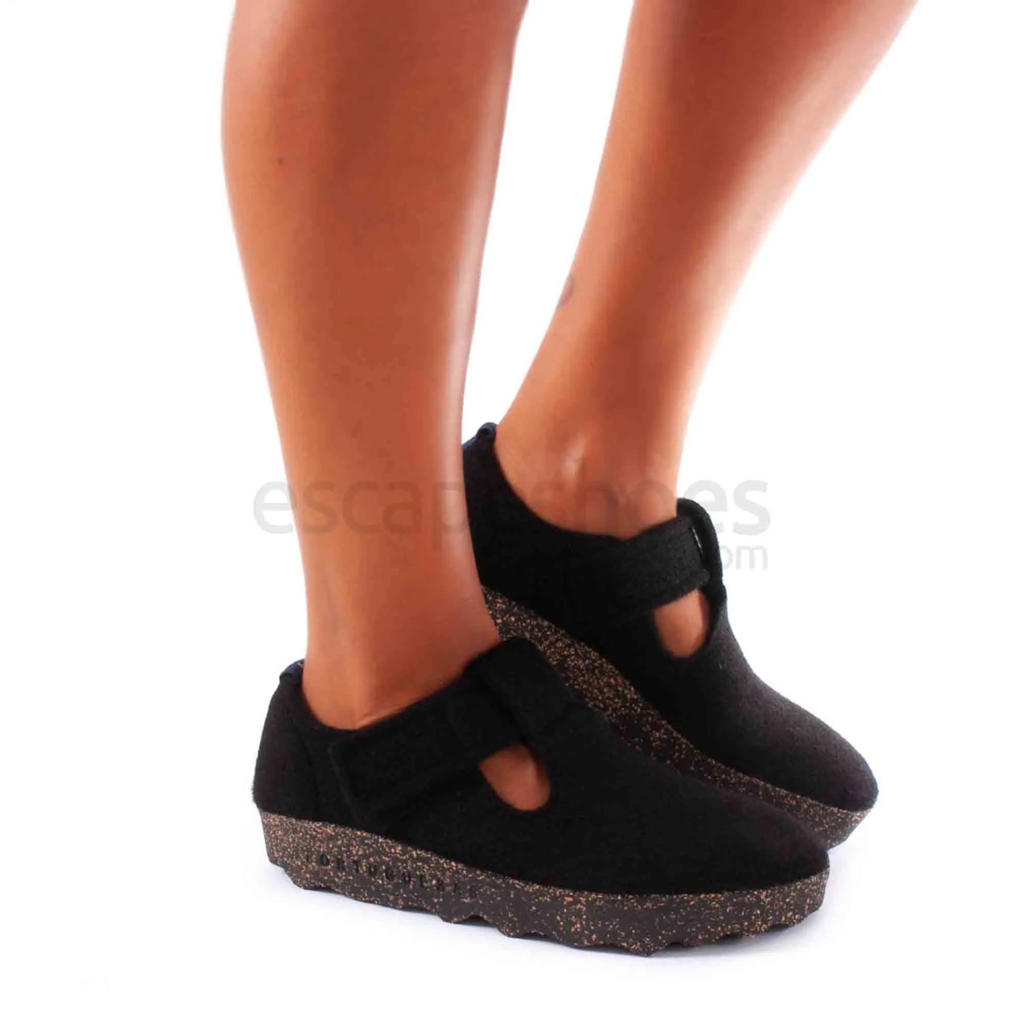 Sapatos ASPORTUGUESAS Cate Tweed Felt Black P018085004