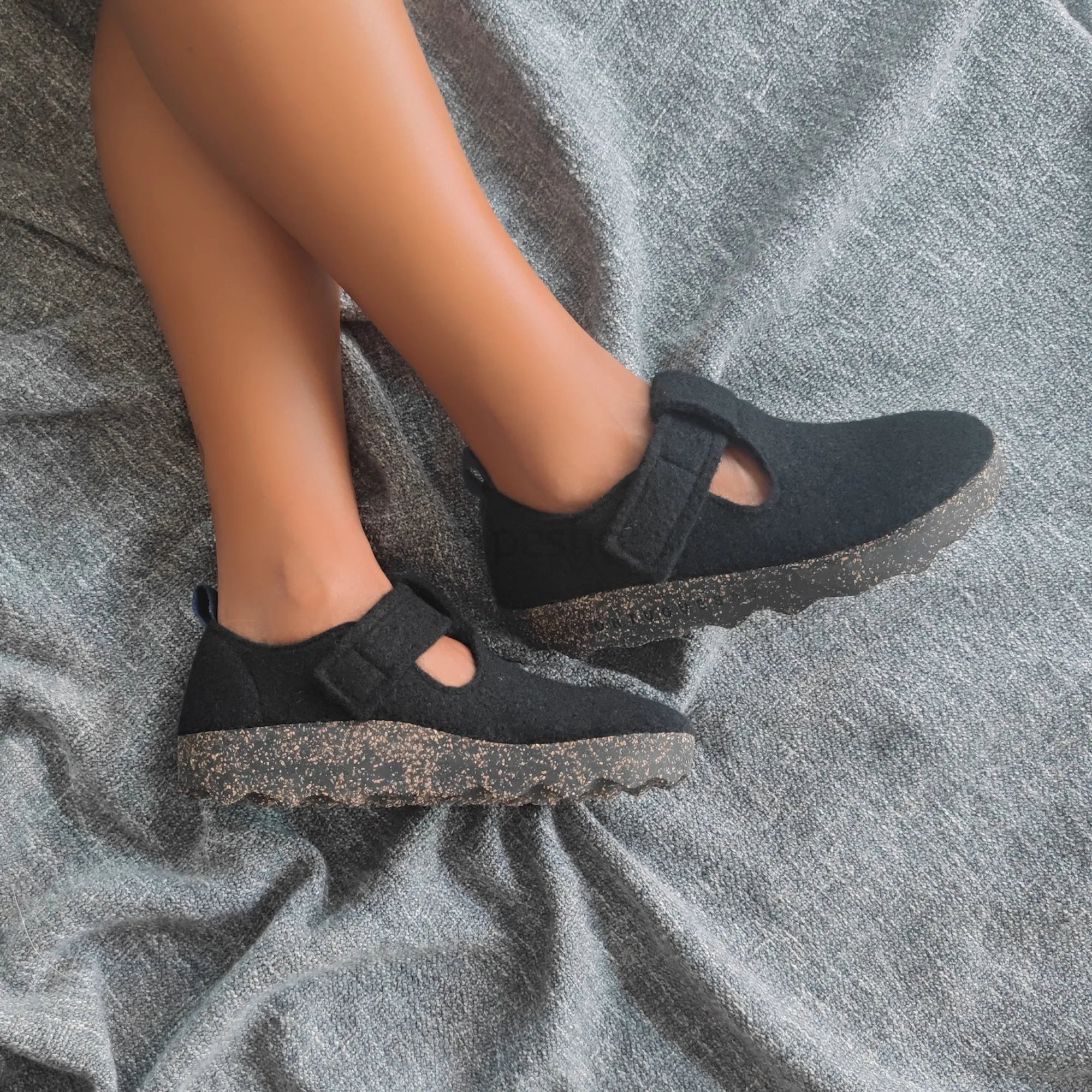 Sapatos ASPORTUGUESAS Cate Tweed Felt Black P018085004