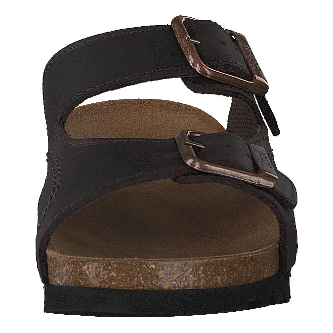 Scholl Moldava Wg Ad Oiled Leather Dk Brown/rose Gold