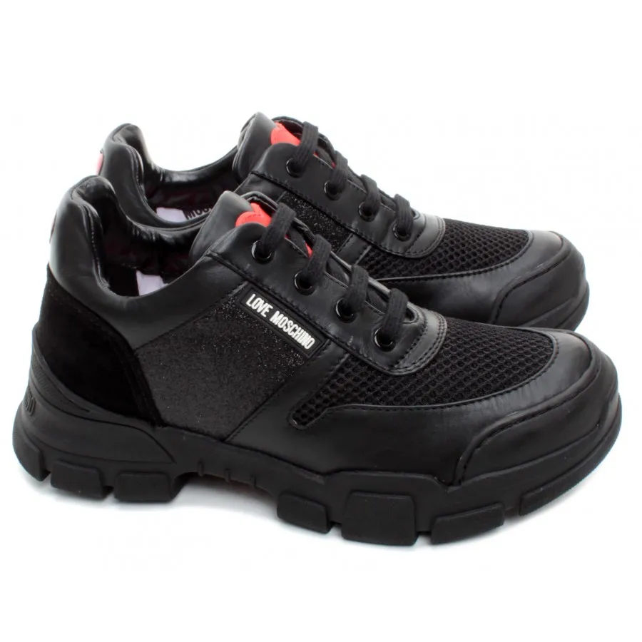 Sneakers Mujer LOVE MOSCHINO JA15664 Gli Cro Ne Cuero Negro