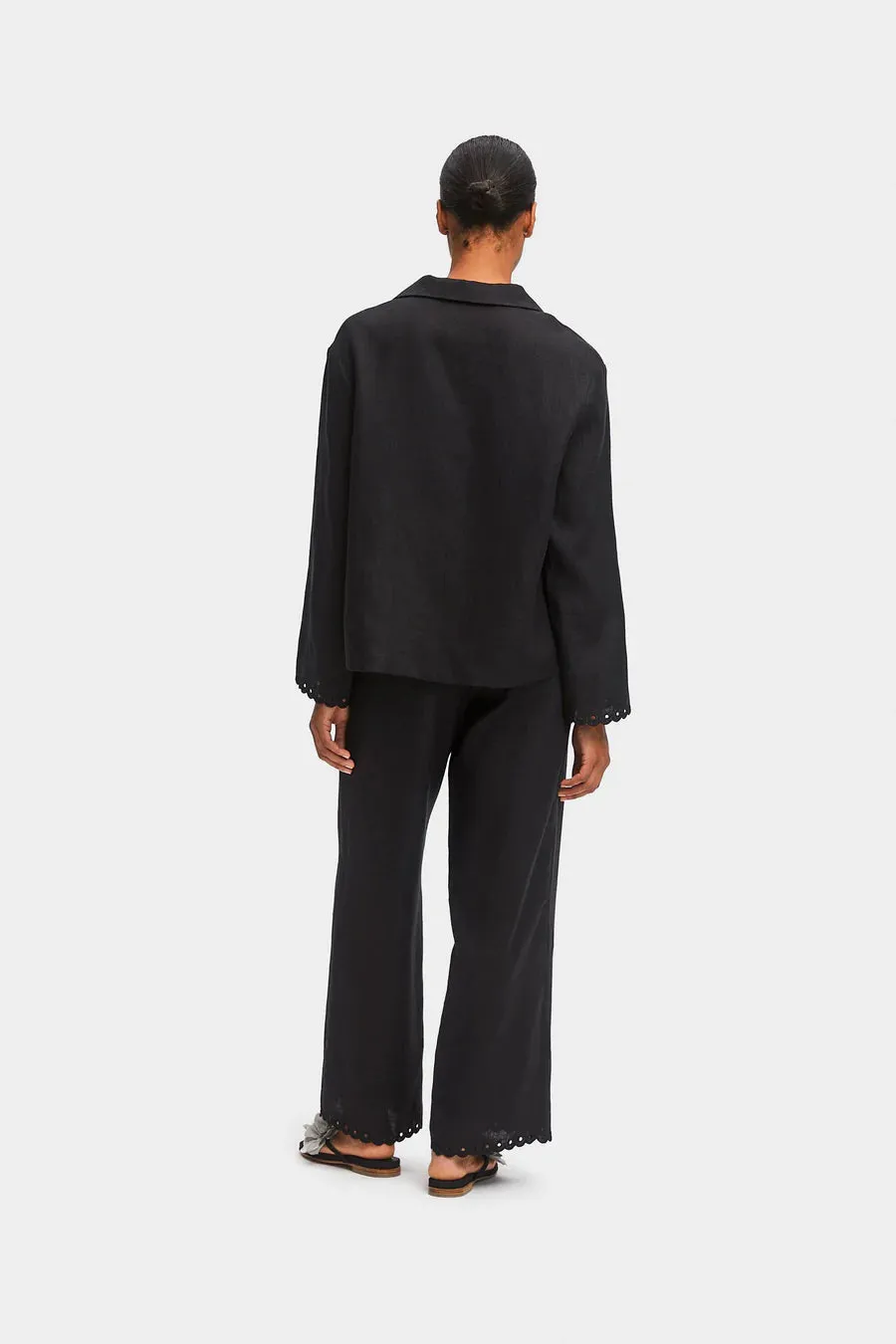 Sofia Linen Embroidered Pants