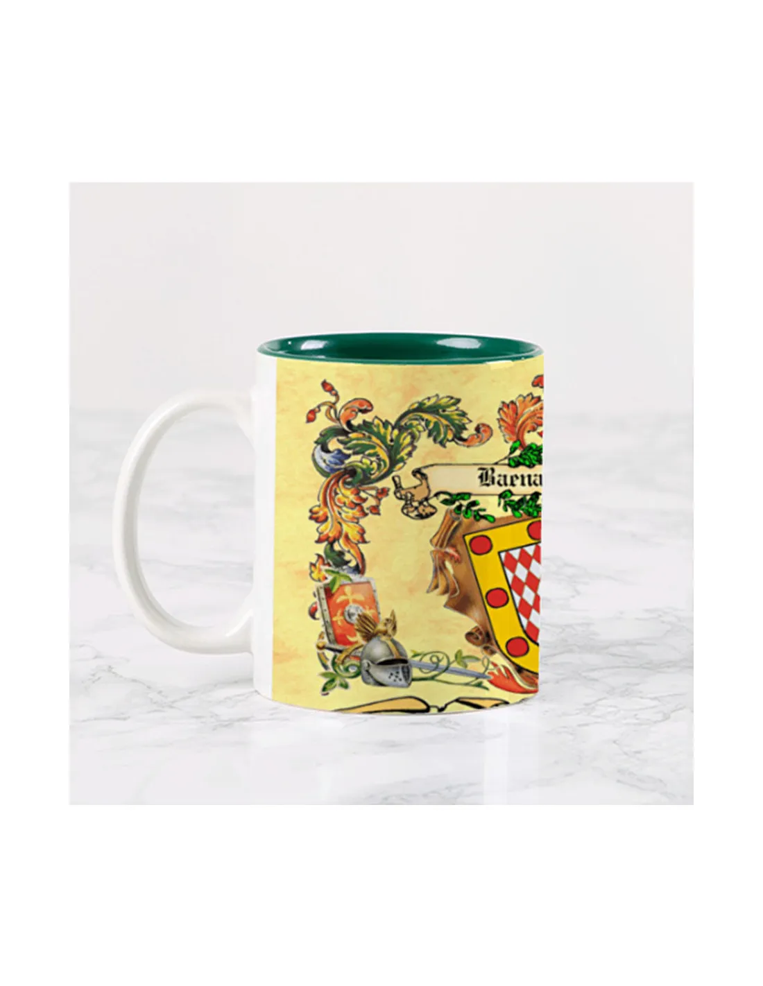 Taza personalizada con los Escudos Heráldicos de 2 Apellidos