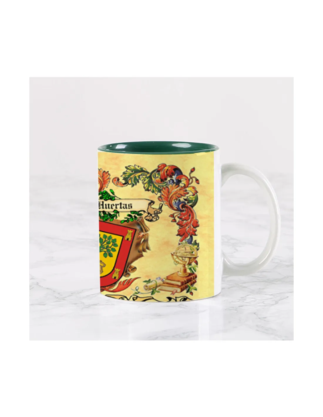 Taza personalizada con los Escudos Heráldicos de 2 Apellidos