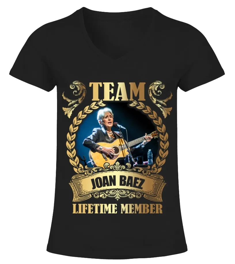 TEAM JOAN BAEZ  LIFETIME MEMBER CAMISETA CUELLO PICO MUJER